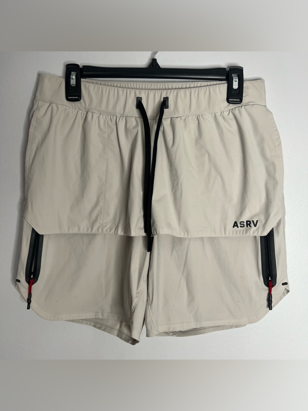 ASRV Tetra Lite Tech Shorts Mens Large Unlined 7 Inch Inseam Stone
